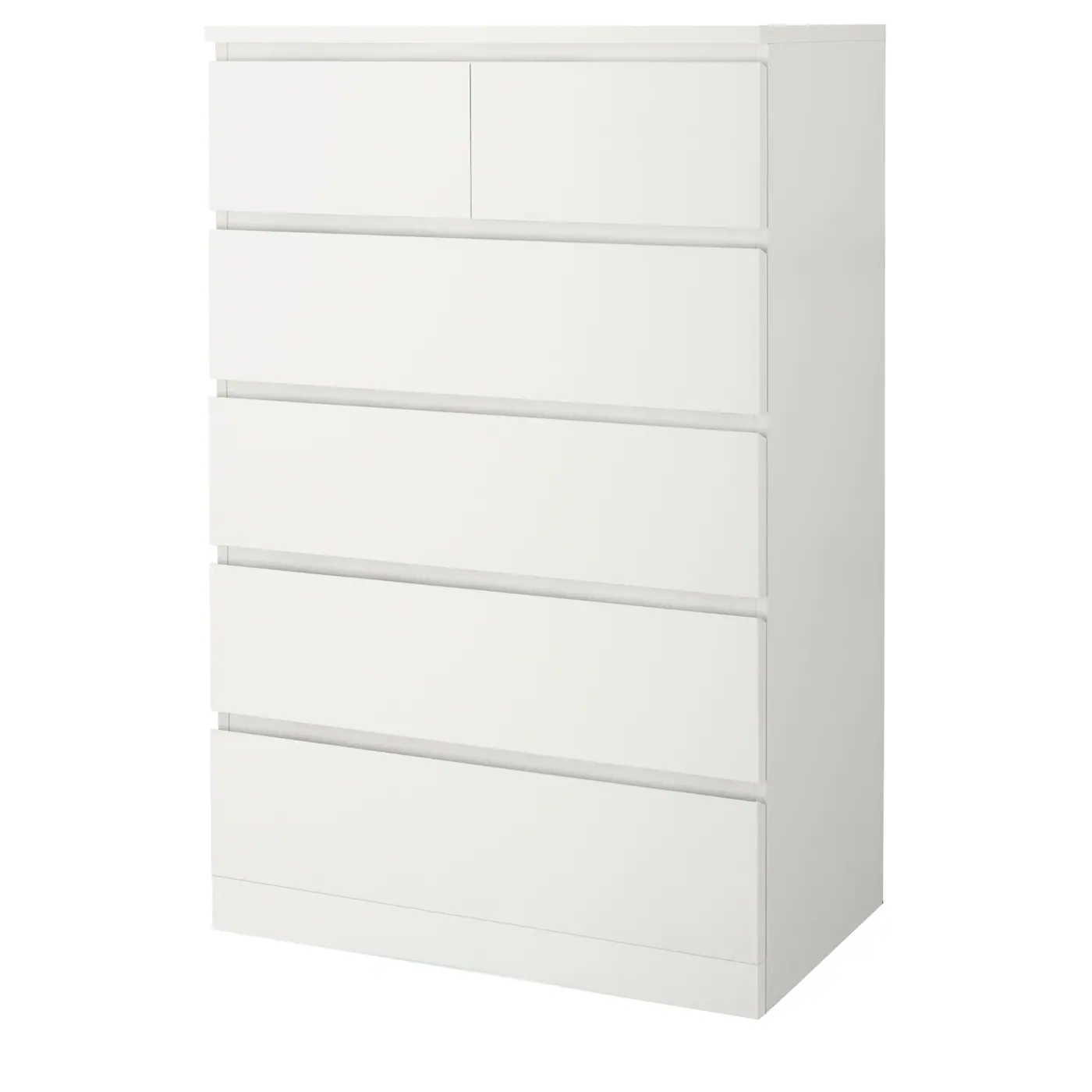 MALM Komoda sa 6 fioka, bela, 80x123 cm