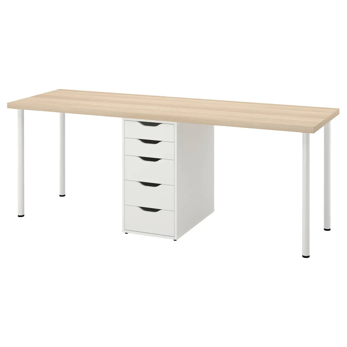 LAGKAPTEN / ALEX Radni sto, belo b. hrastovina/bela, 200x60 cm