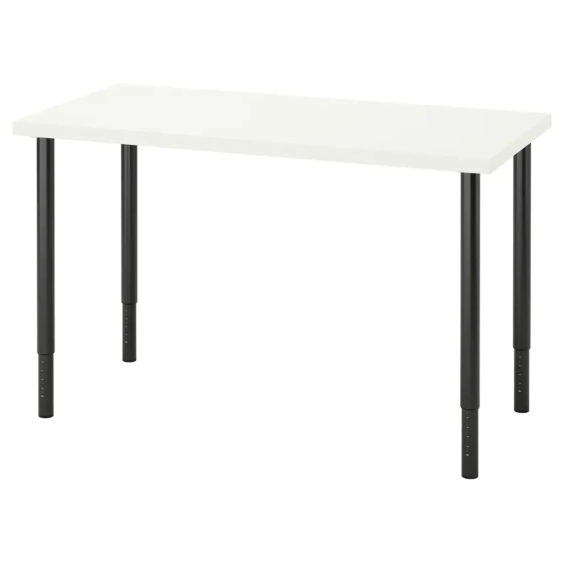 LAGKAPTEN / OLOV Radni sto, bela/crna, 120x60 cm