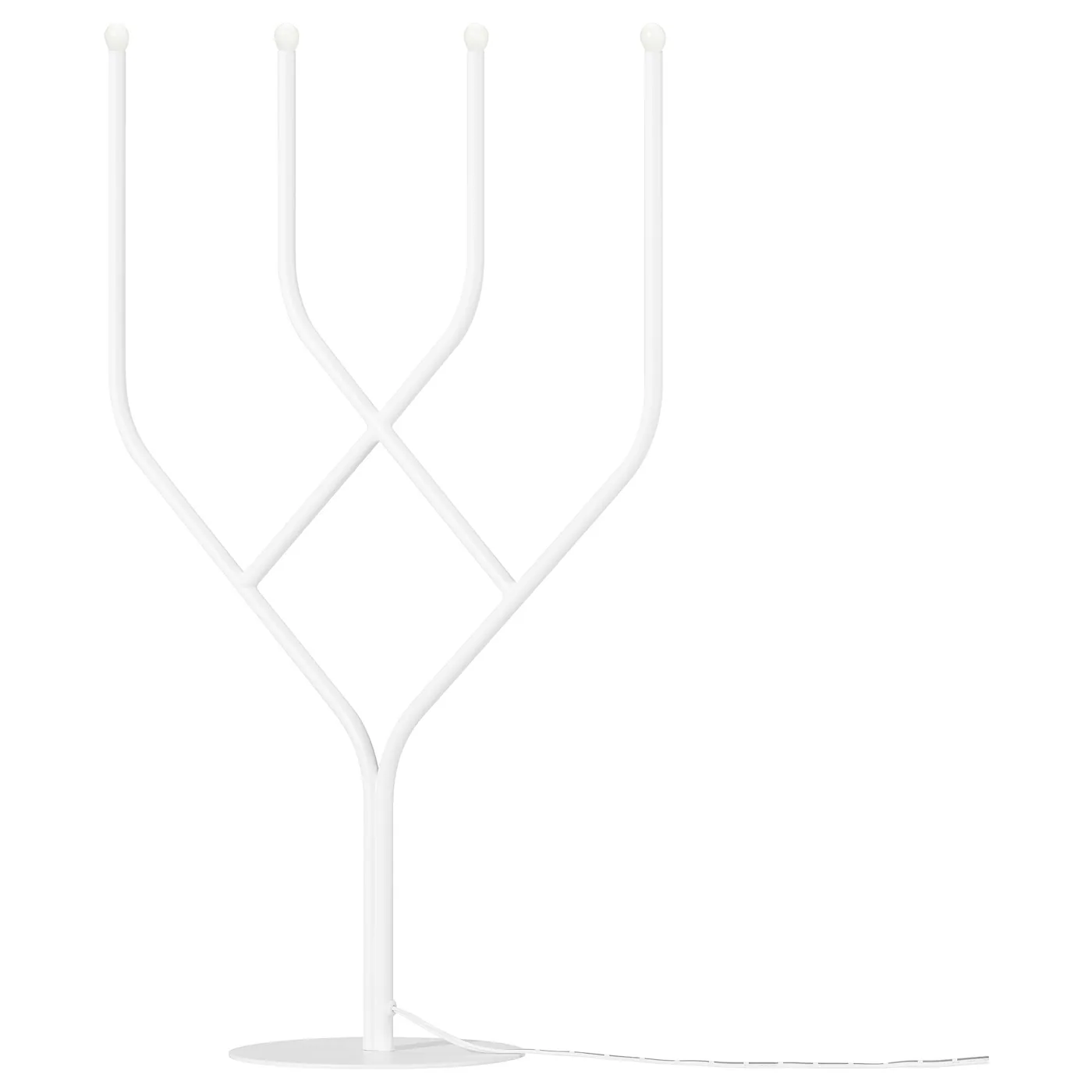 FRÖJDA LED 4-kraki svećnjak, metal/bela, 46 cm