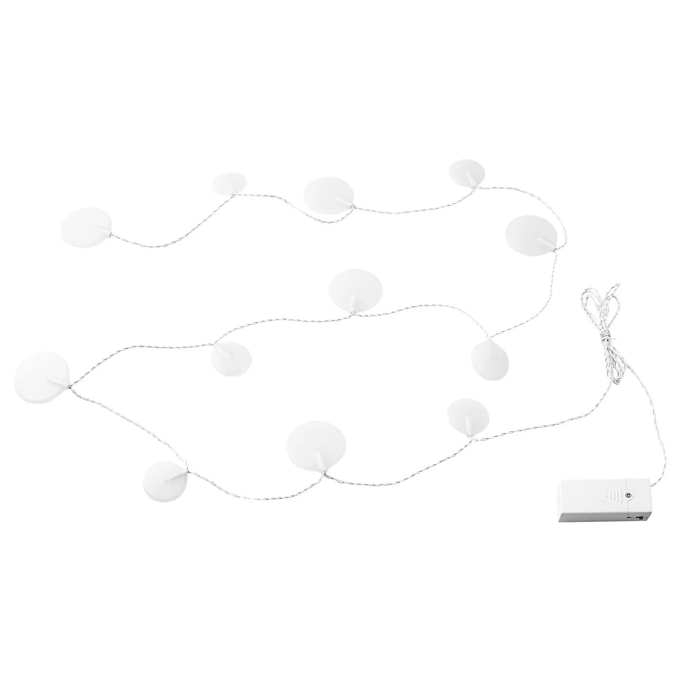 AKTERPORT LED lanac s 12 svetala, na baterije/kamenčići bela