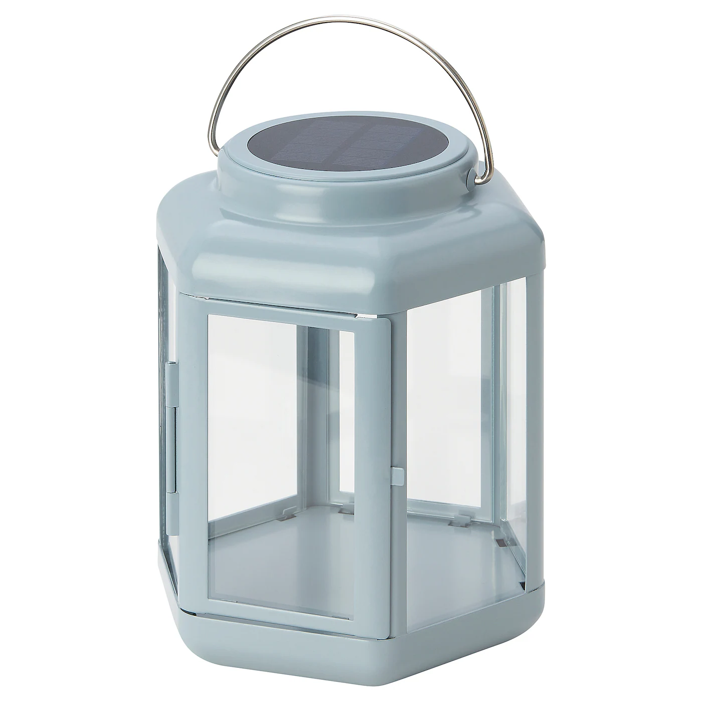SOLVINDEN LED solarna stona lampa, fenjer/svetloplava, 17 cm