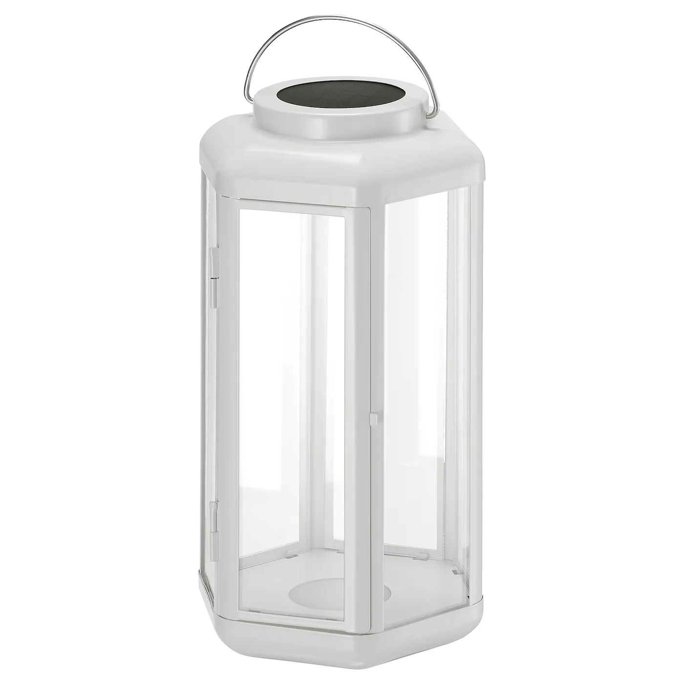 SOLVINDEN LED solarna stona lampa, fenjer/bela, 28 cm