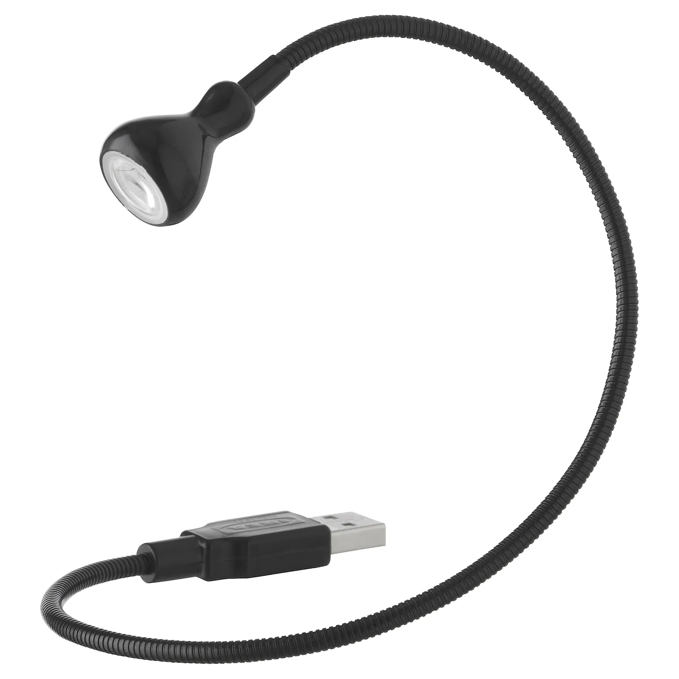 JANSJÖ LED USB lampa, crna, 38 cm