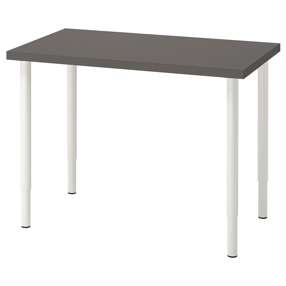 LINNMON / OLOV Radni sto, tamnosiva/bela, 100x60 cm