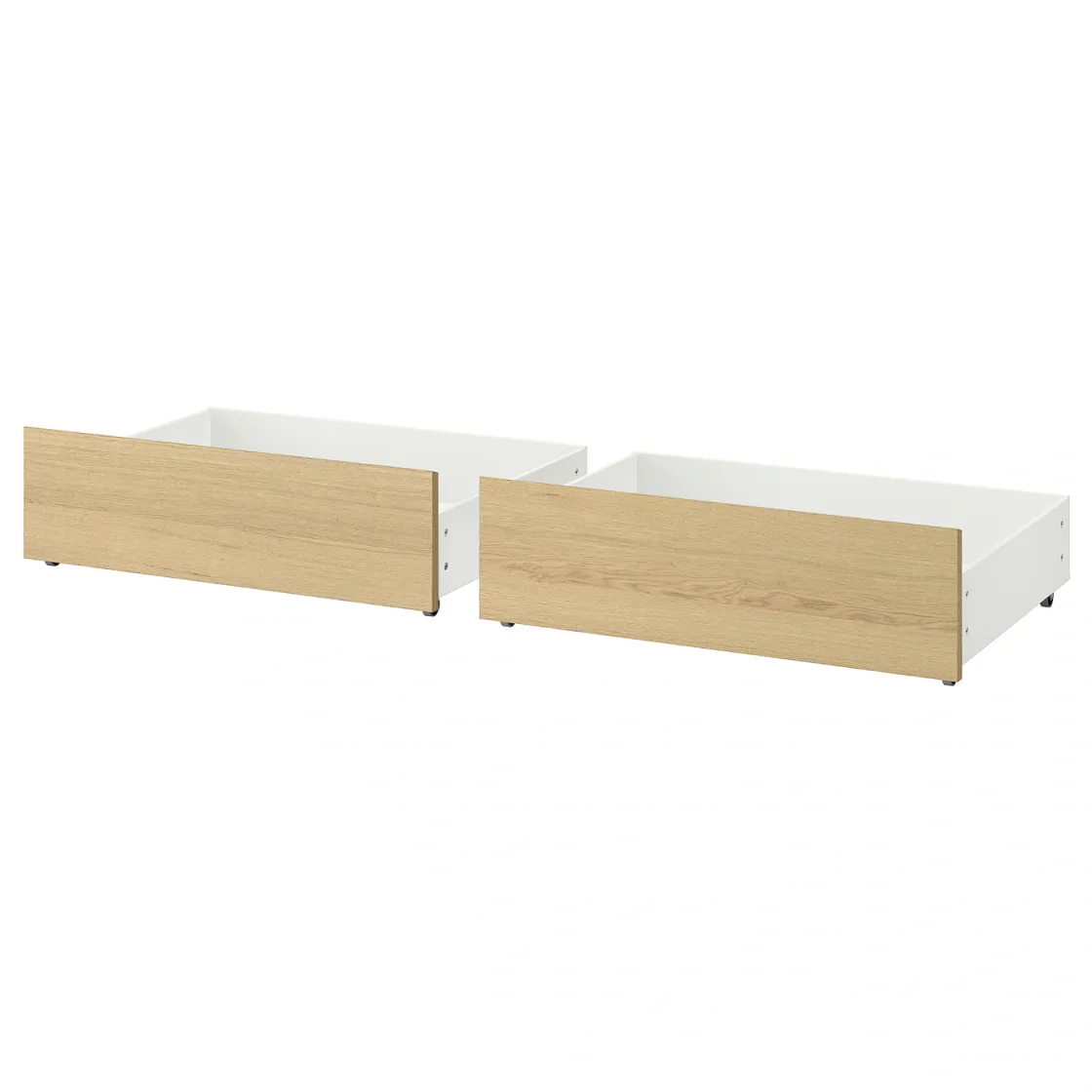 MALM Kut.odlaganje za vis.okvir kreveta, belo b. hrastov furnir, 200 cm