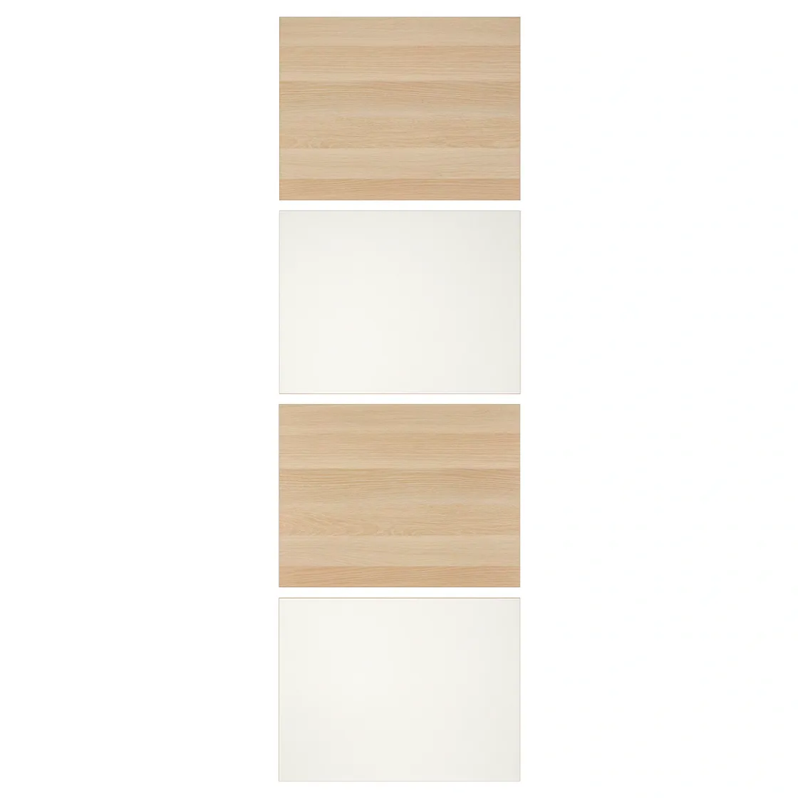 MEHAMN 4 panela za okvir kliznih vrata, belo b. im. hrastovine/bela, 75x236 cm