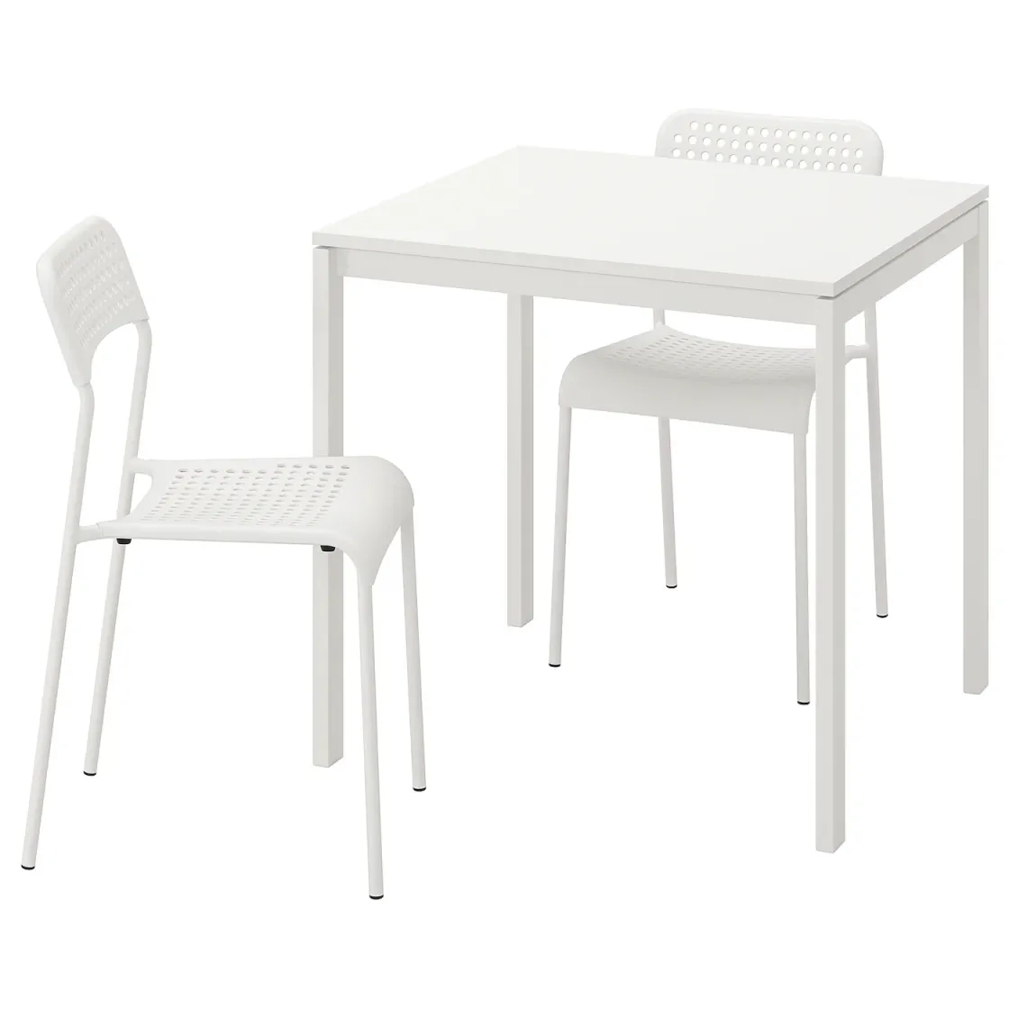 MELLTORP / ADDE Sto i 2 stolice, bela, 75 cm