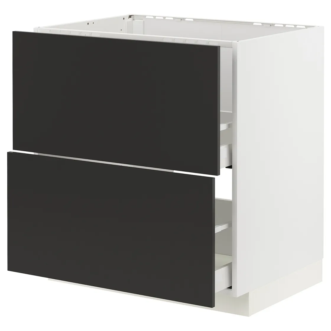 METOD / MAXIMERA Pod.element sudop. i 2front/2fioke, bela/Nickebo boja antracita, mat, 80x60 cm