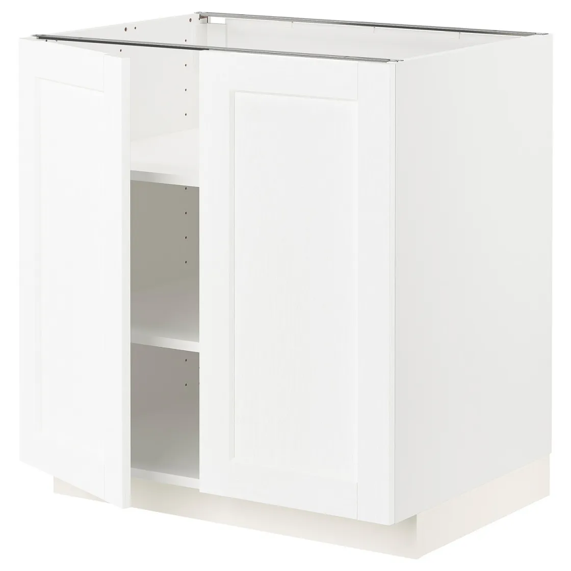 METOD Podni element s policama/2 vrata, bela Enköping/bela im. drveta, 80x60 cm