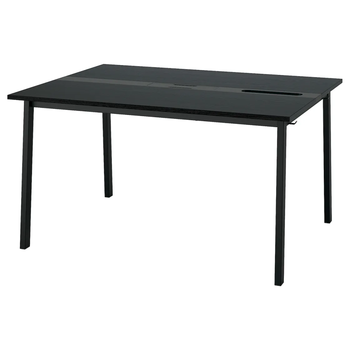 MITTZON Konferencijski sto, crno bajcovan jasenov furnir/crna, 140x108x75 cm
