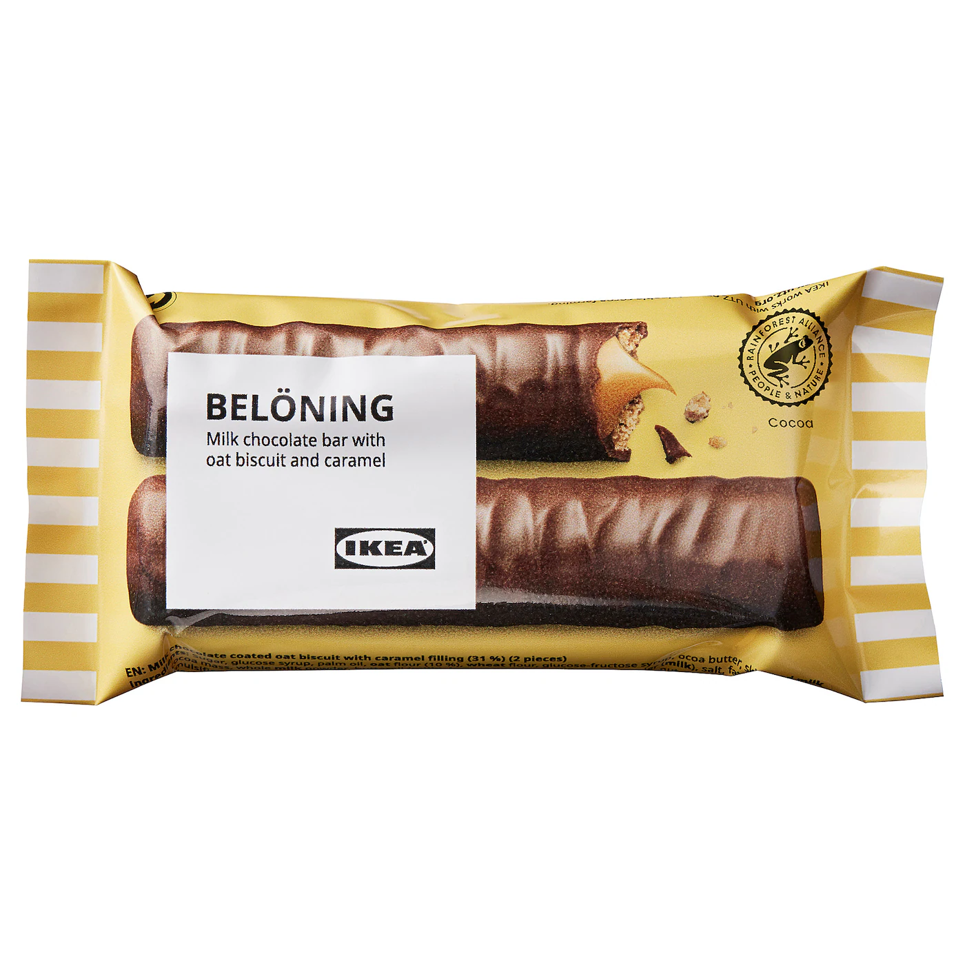 BELÖNING Mlečna čokolada, tabla, ovas i karamela Sa sertifikatom Rainforest Alliance, 40 g