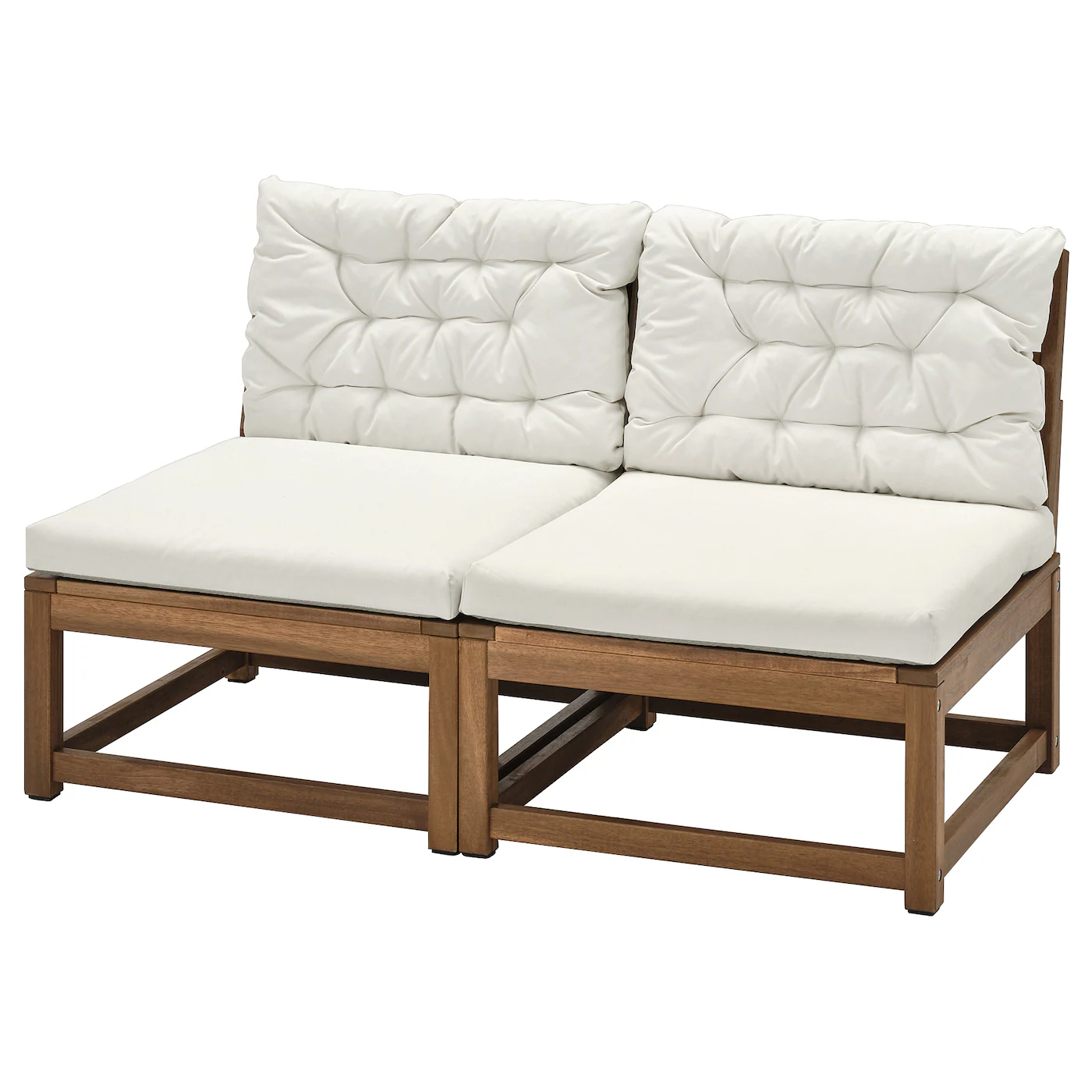 NÄMMARÖ Modularna sofa dvosed, spolja, svetlosmeđe bajcovano/Kuddarna svetla sivobež