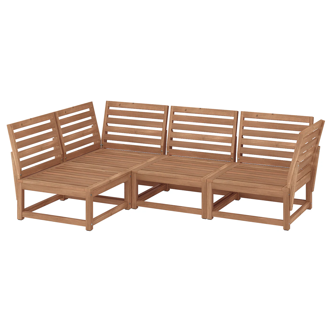 NÄMMARÖ Modularna ugaona sofa, trosed, napolju svetlosmeđe bajcovano