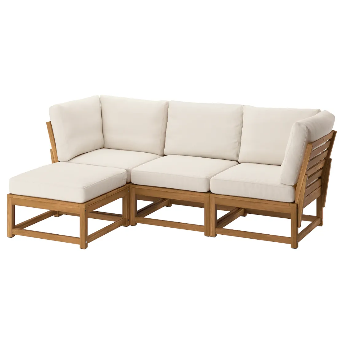NÄMMARÖ Modularna sofa trosed, spolja, sa stoličicom svetlosmeđe bajcovano/Frösön/Duvholmen bež