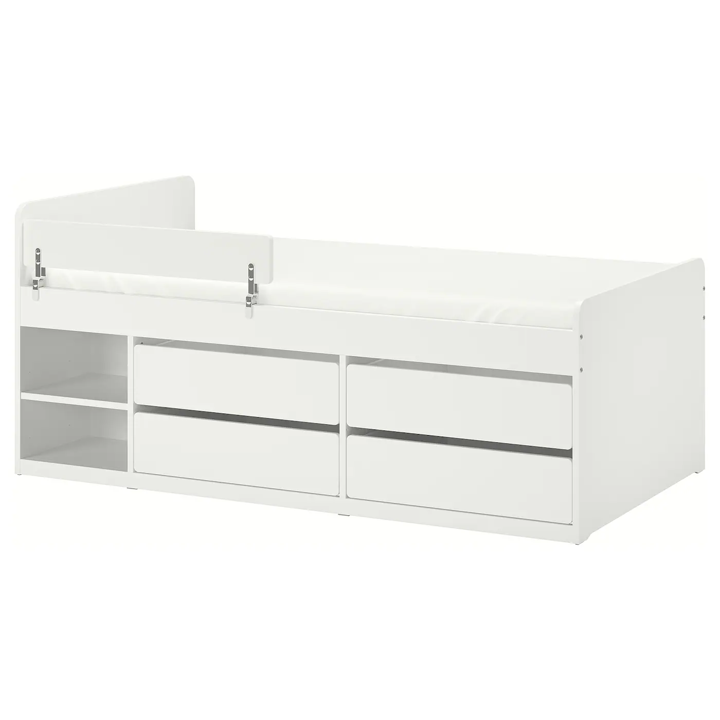 SLÄKT / NATTAPA Okvir krev s odl+zašt ogr+letv osn, bela, 90x200 cm