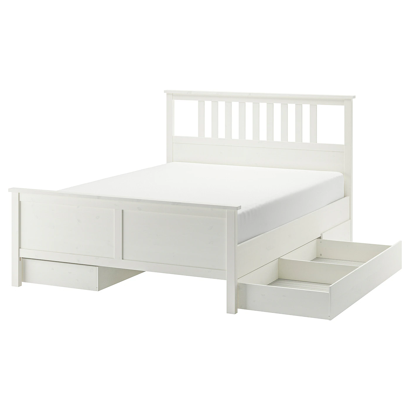 HEMNES Okvir kreveta s 4 kut. za odlaganje, belo bajcovano, 180x200 cm