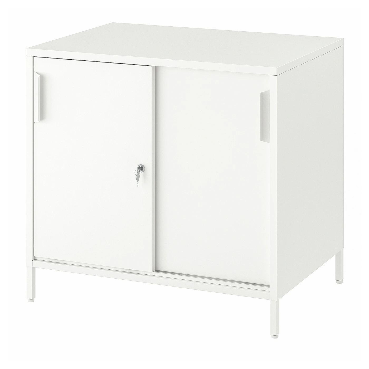 TROTTEN Ormarić s kliznim vratima, bela, 80x55x75 cm