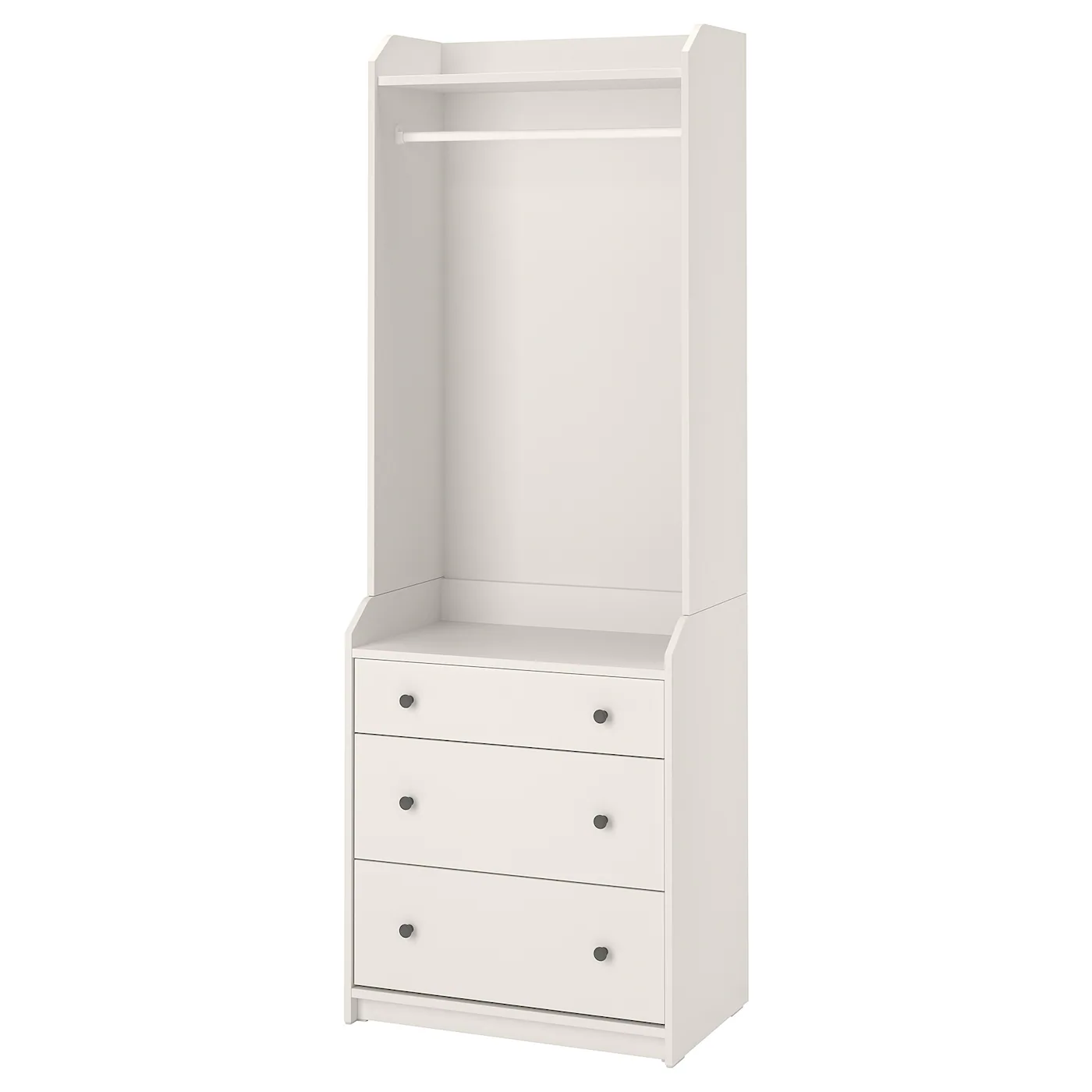 HAUGA Otvoreni garderober s 3 fioke, bela, 70x199 cm