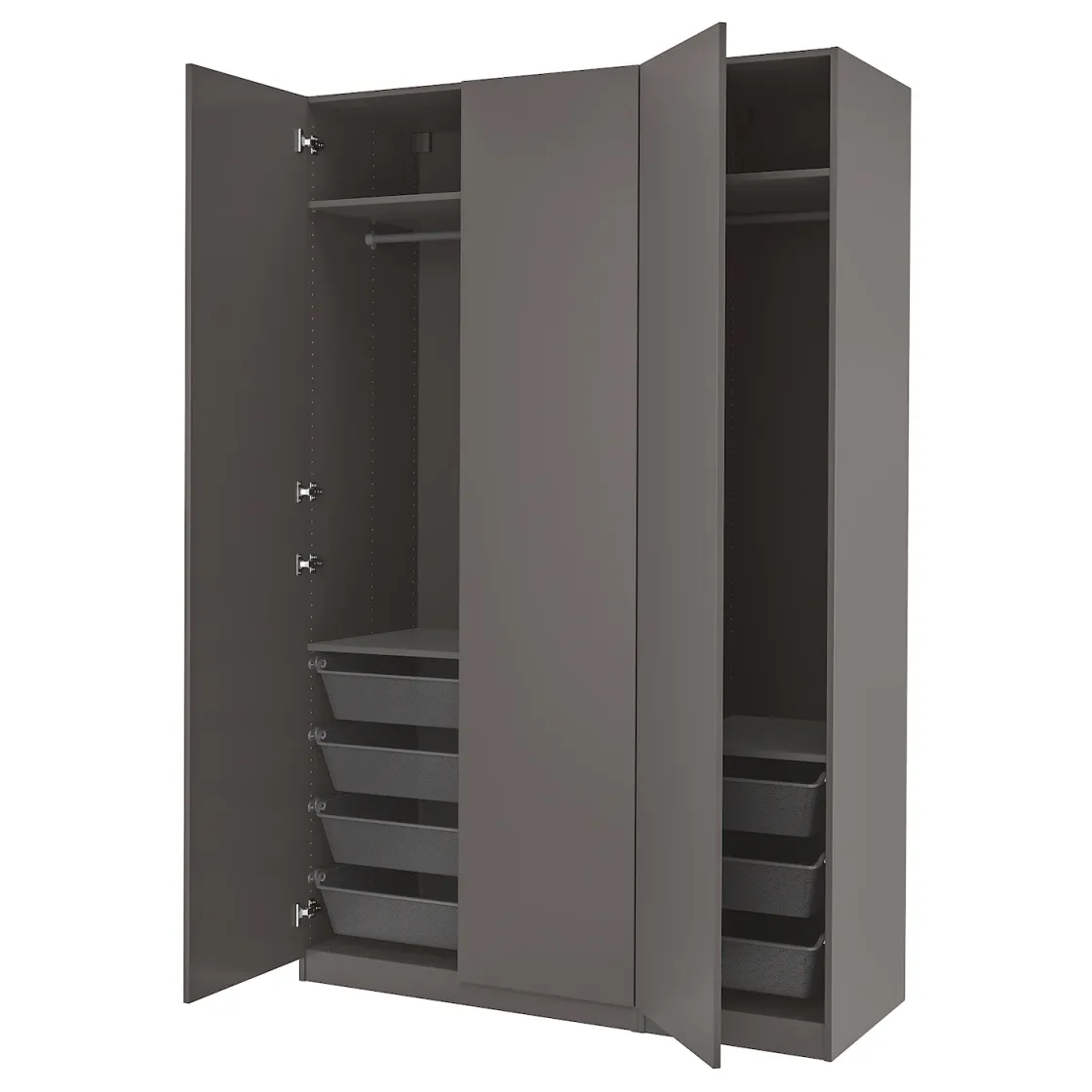 PAX / FORSAND Garderober, tamnosiva/tamnosiva, 150x60x236 cm