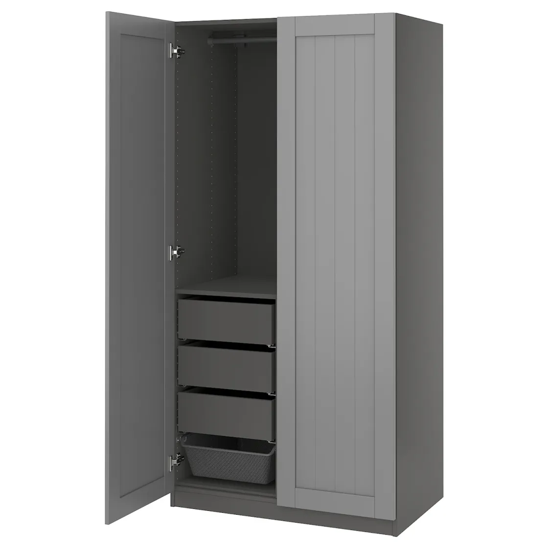 PAX / GULLABERG Kombinacija garderobera, tamnosiva/siva, 100x60x201 cm