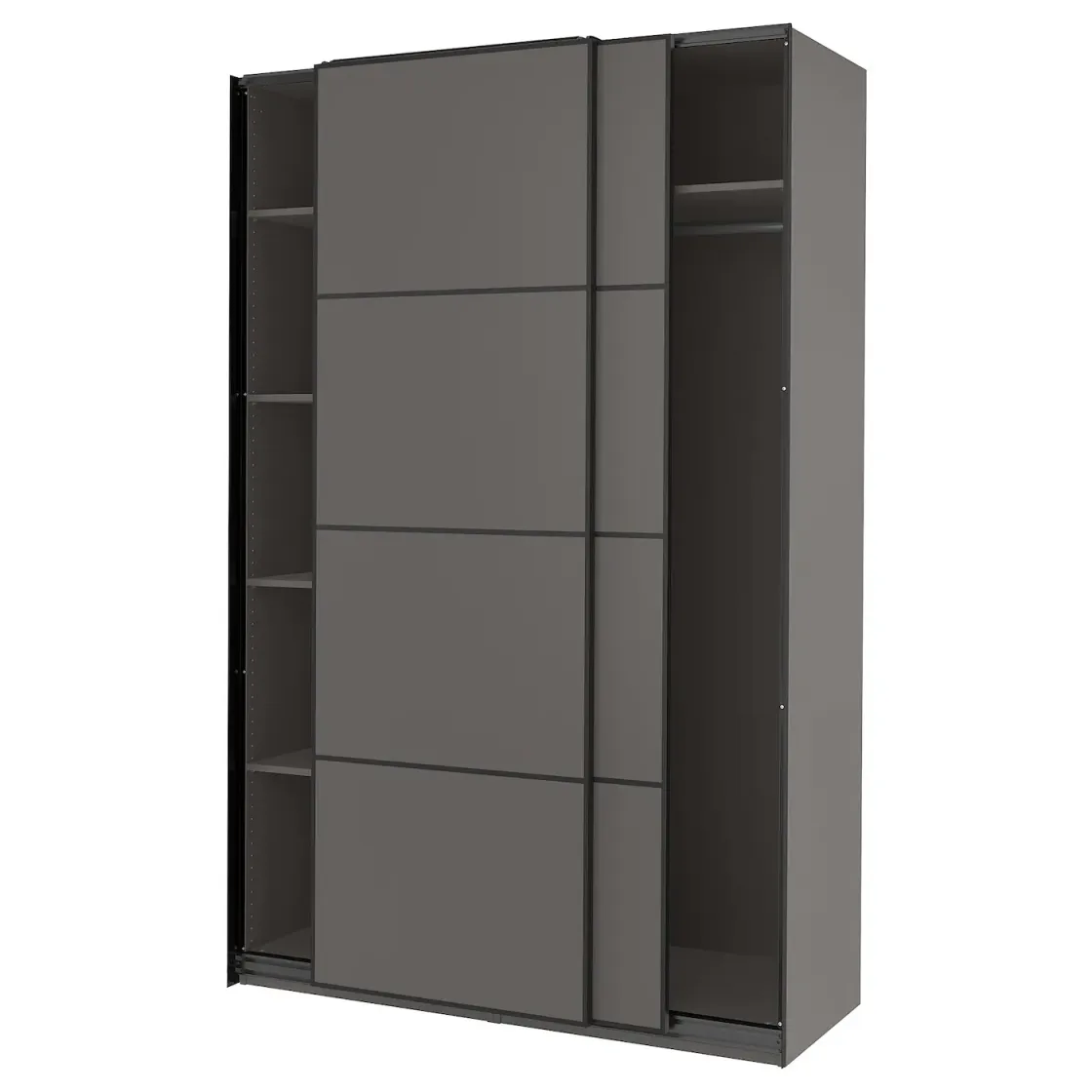 PAX / MEHAMN Garderober, tamnosiva/dvostrano tamnosiva, 150x66x236 cm
