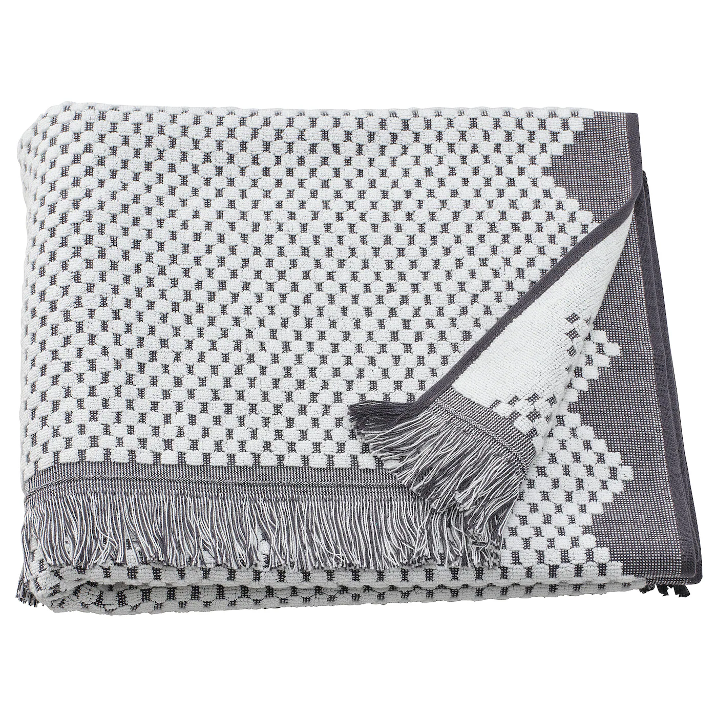 FJÄLLSTARR Peškir za kupanje, bela/siva, 70x140 cm