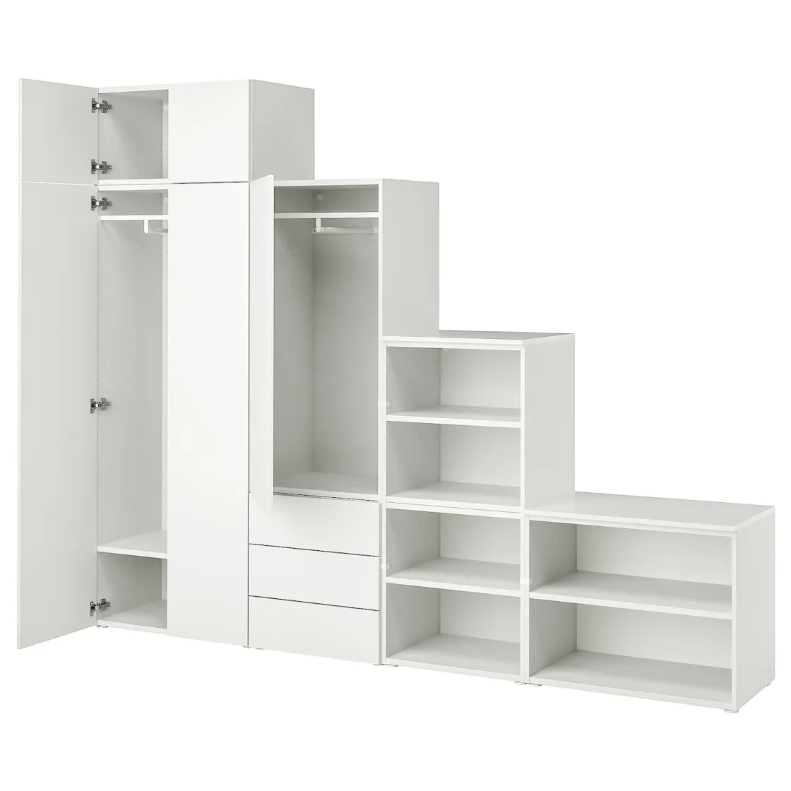 PLATSA Garderober s 5 vrata i 3 fioke, bela/Fonnes bela, 280x42x221 cm