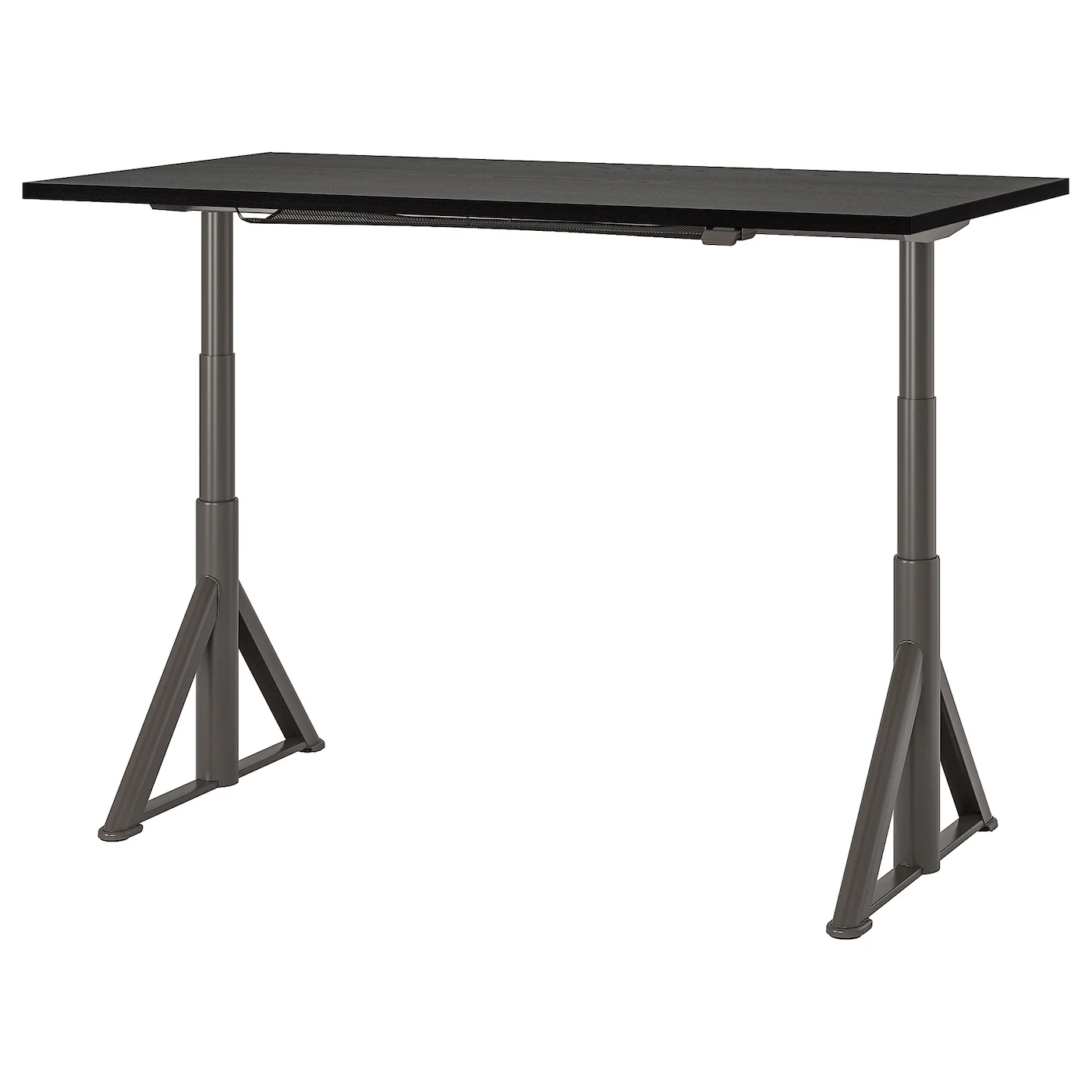 IDÅSEN Podesivi radni sto, crna/tamnosiva, 160x80 cm