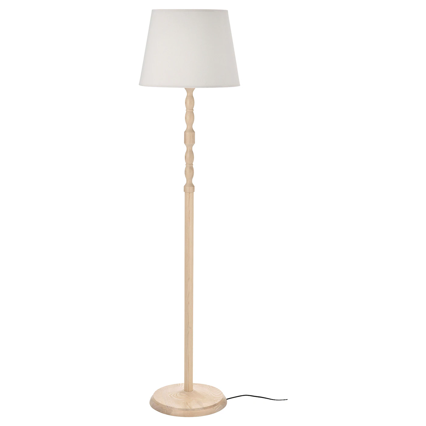 KINNAHULT Podna lampa, jasen/bela, 150 cm
