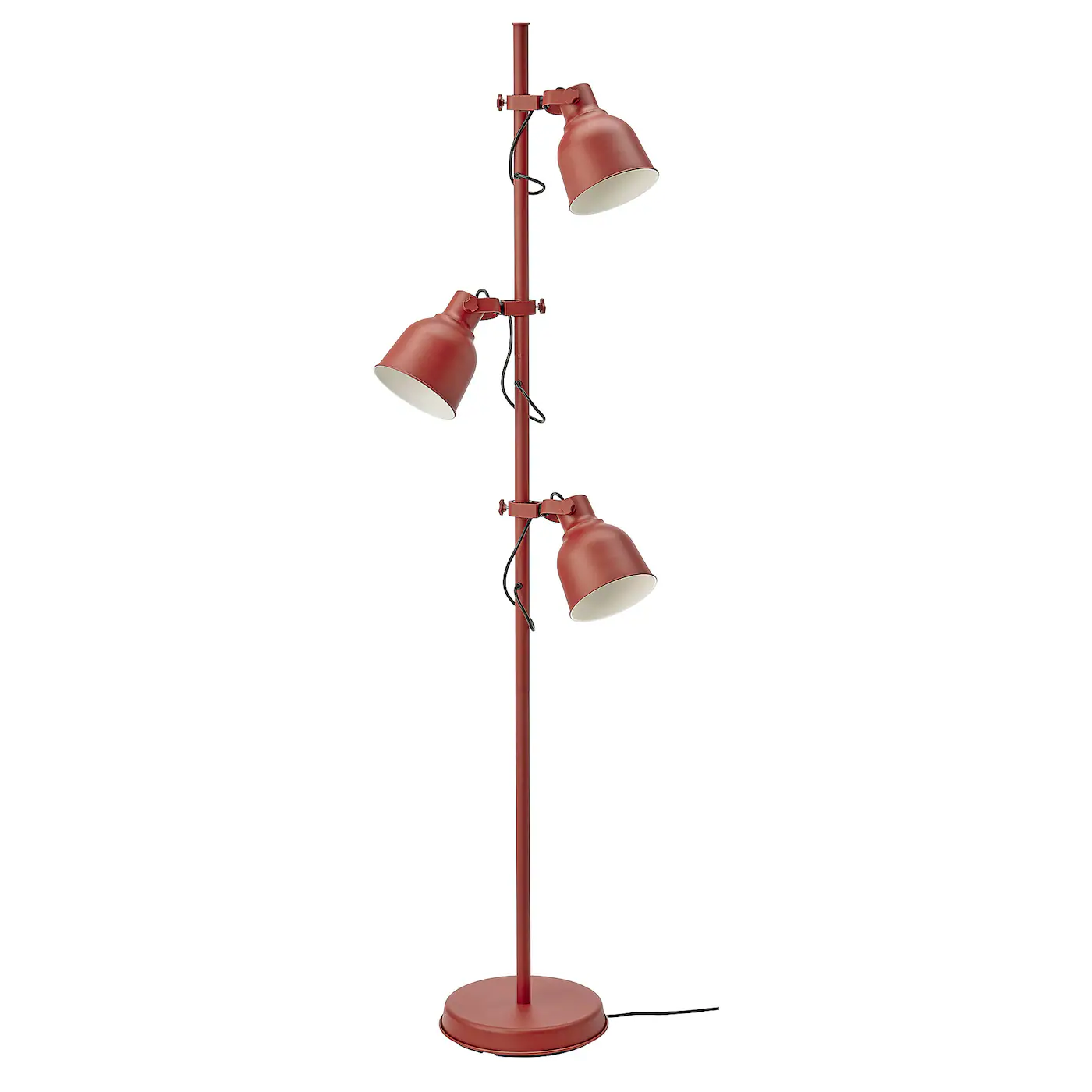 HEKTAR Podna lampa s 3 reflektora, smeđe-crvena