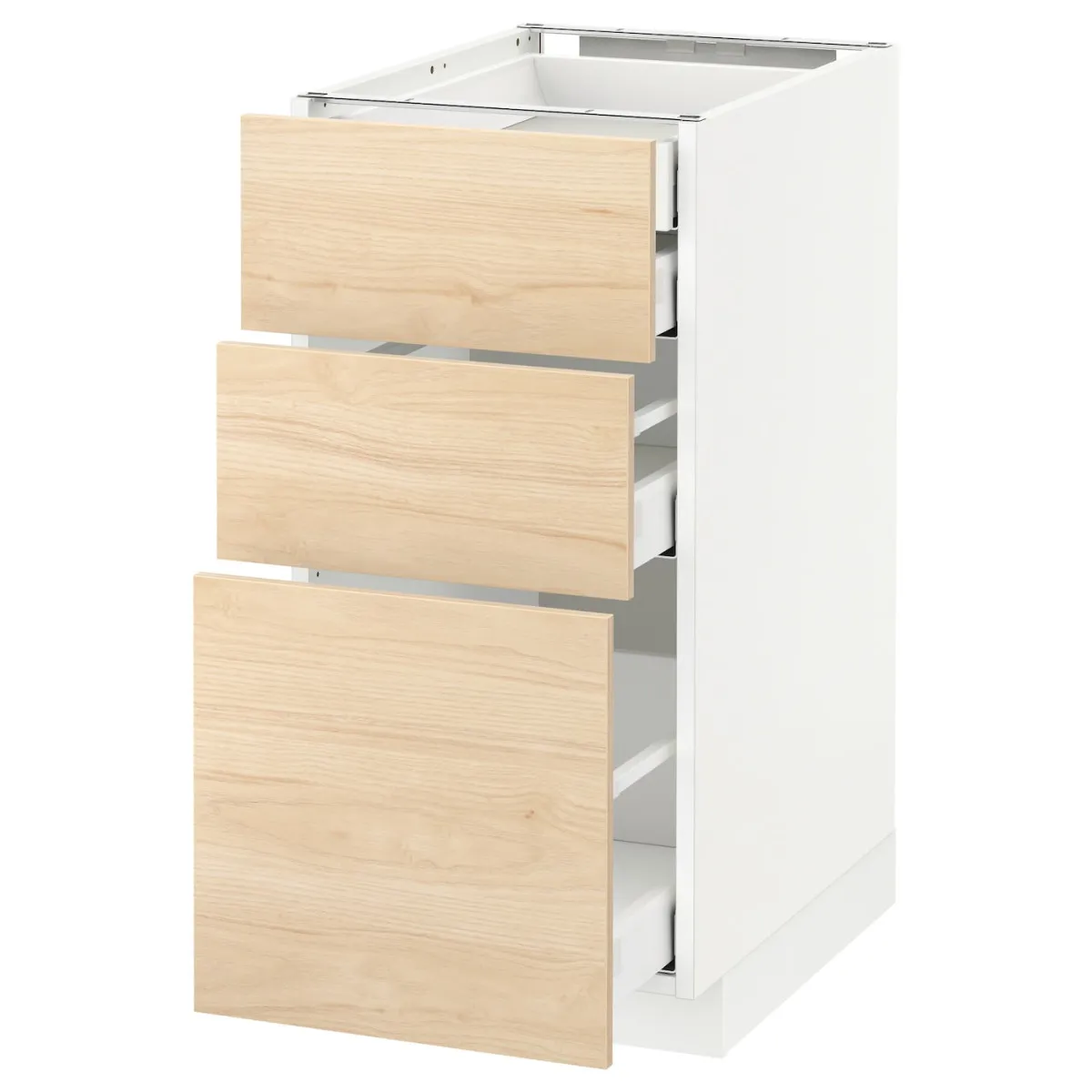 METOD / MAXIMERA Pod.orm.3front/2dnj/1srd/1vis.fiok, bela/Askersund im. svetlog jasena, 40x60 cm