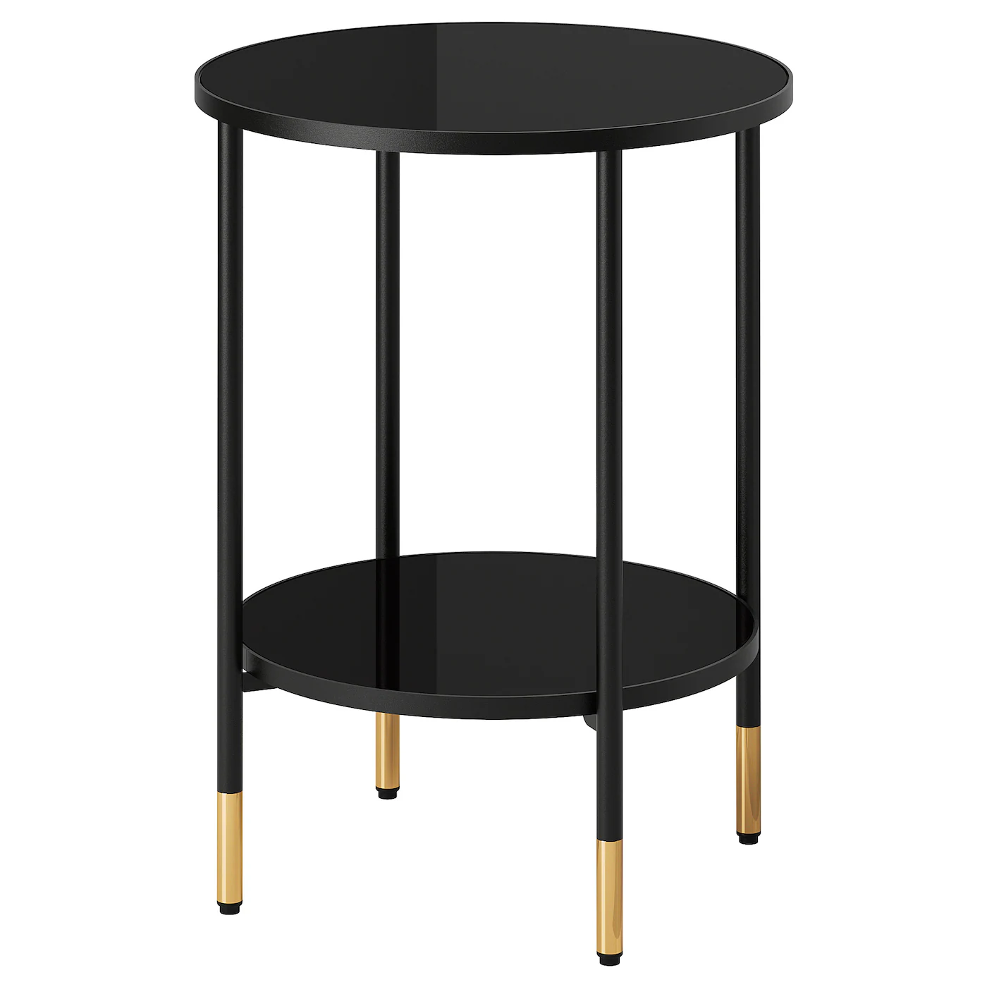 ÄSPERÖD Pomoćni stočić, crna/staklo crna, 45 cm