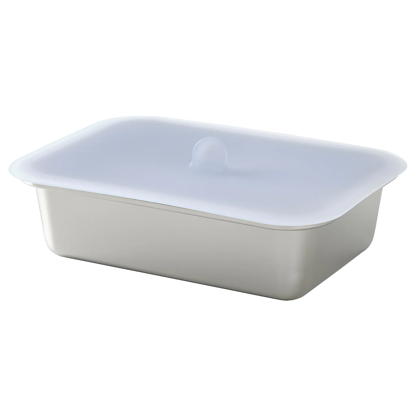 IKEA 365+ Posuda za hranu s poklopcem, pravougaono nerđajući čelik/silikon, 1.0 l