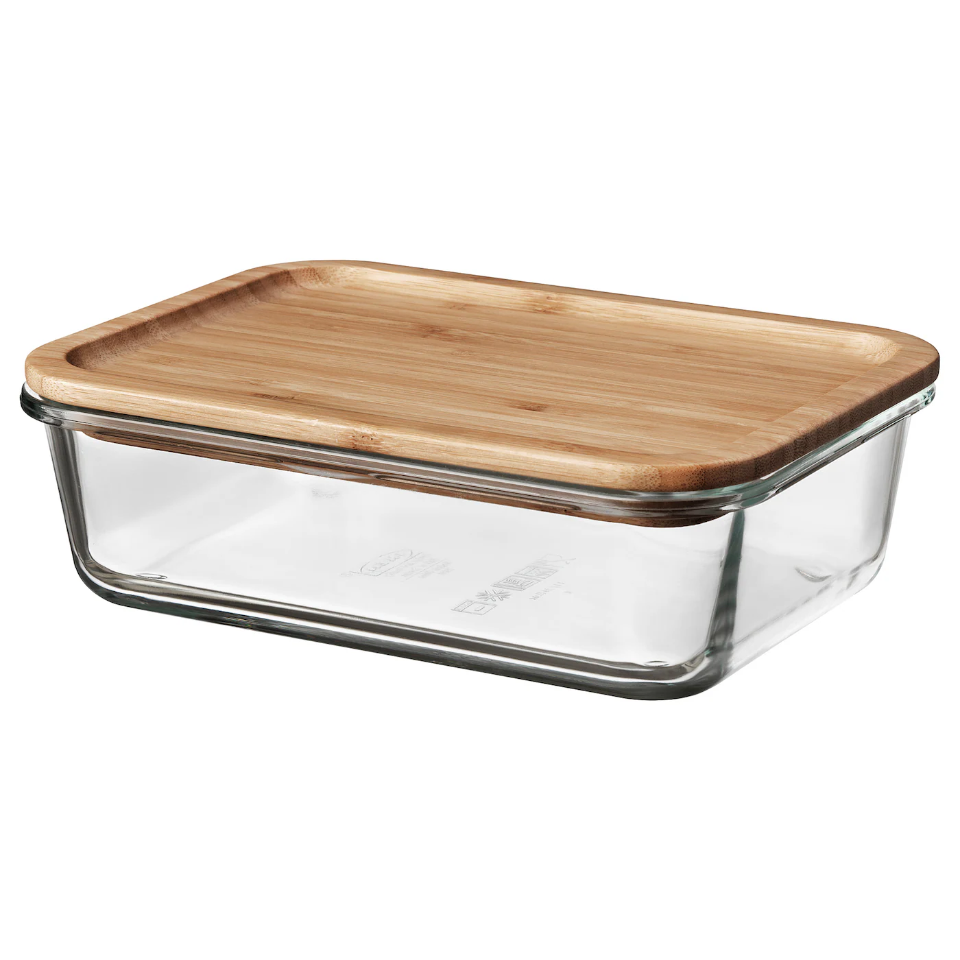 IKEA 365+ Posuda za hranu s poklopcem, pravougaono staklo/bambus, 1.0 l