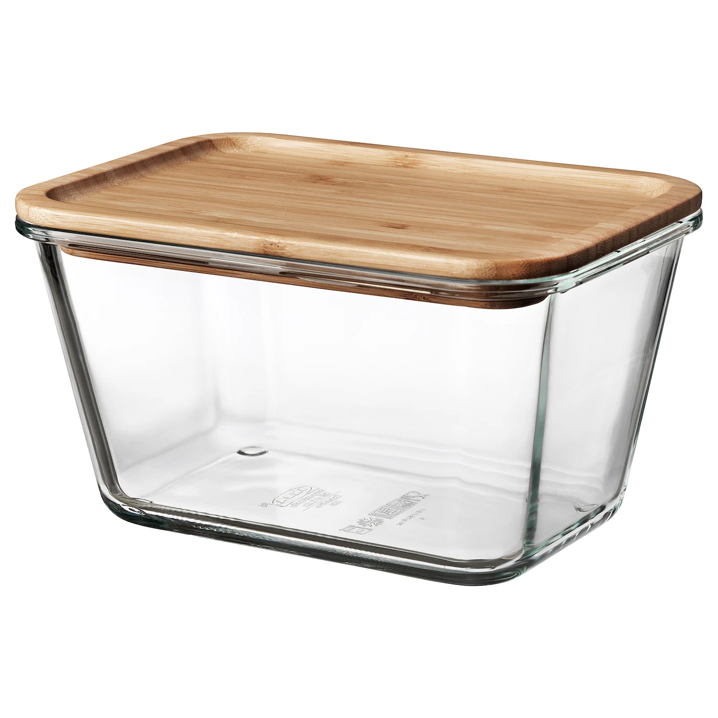 IKEA 365+ Posuda za hranu s poklopcem, pravougaono staklo/bambus, 1.8 l
