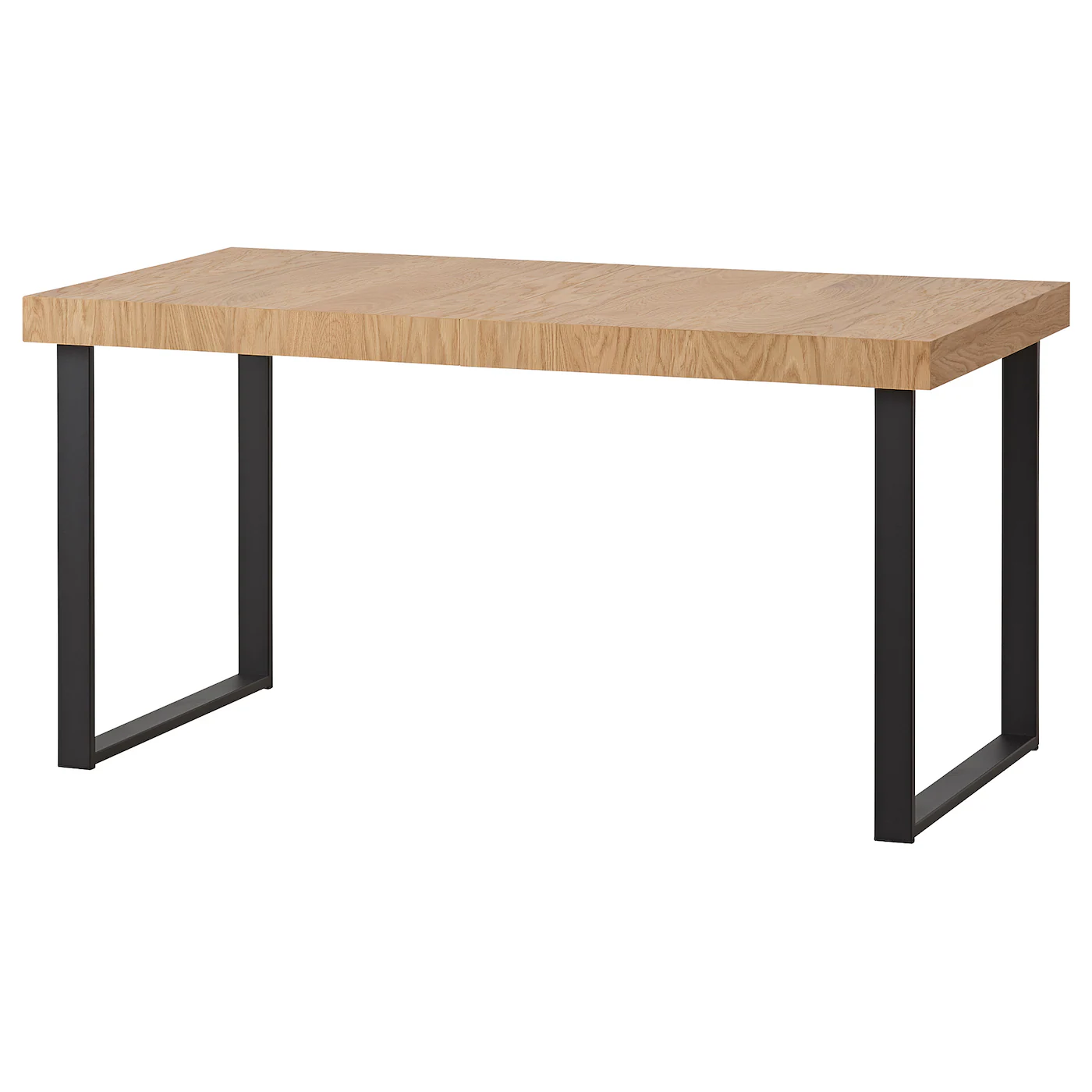 TARSELE Produživi sto, hrastov furnir/crna, 150/200x80 cm