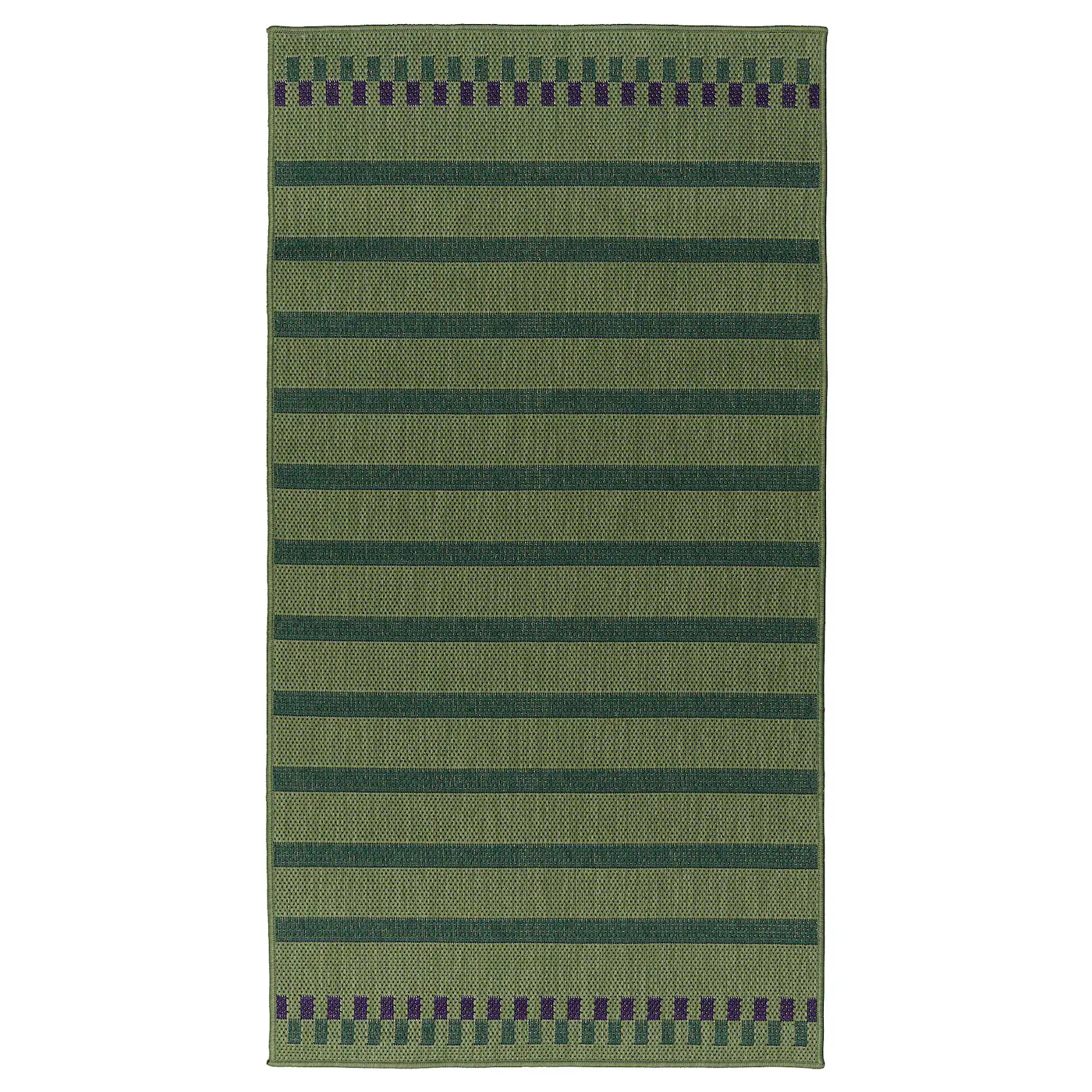 KORSNING Ravno tkani tepih, unutra/spolja, zelena purpurna/prugasto, 80x150 cm