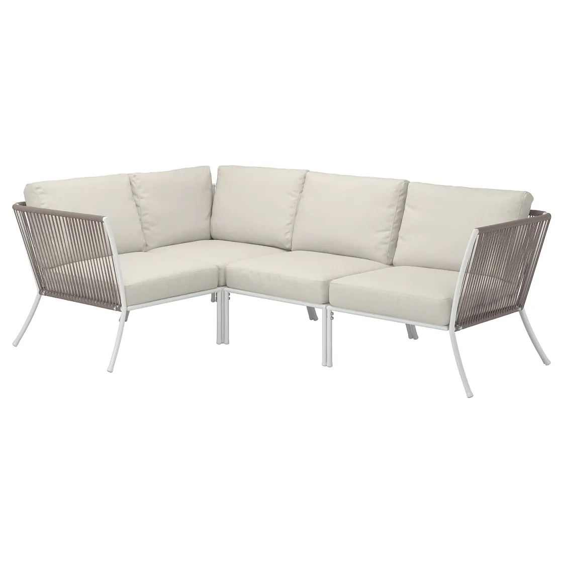 SEGERÖN Ugaona sofa, trosed, napolju bela/bež/Frösön/Duvholmen bež