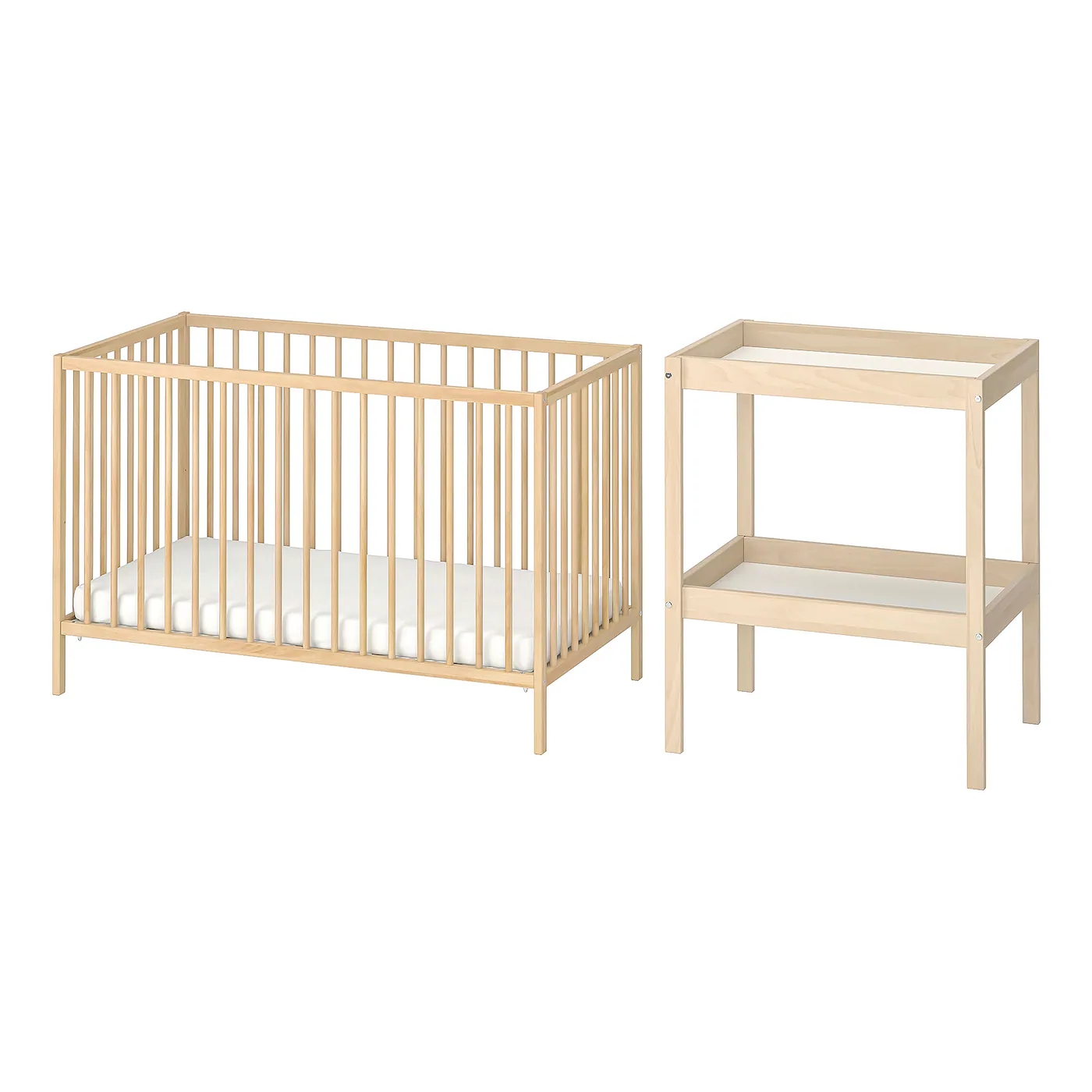 SNIGLAR Set nameštaja za bebe, 2 kom., bukovina, 60x120 cm