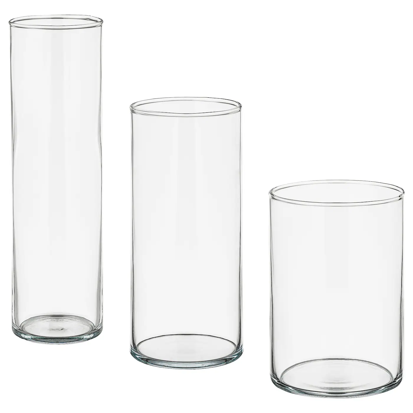 CYLINDER Set vaza, 3 kom., bistro staklo