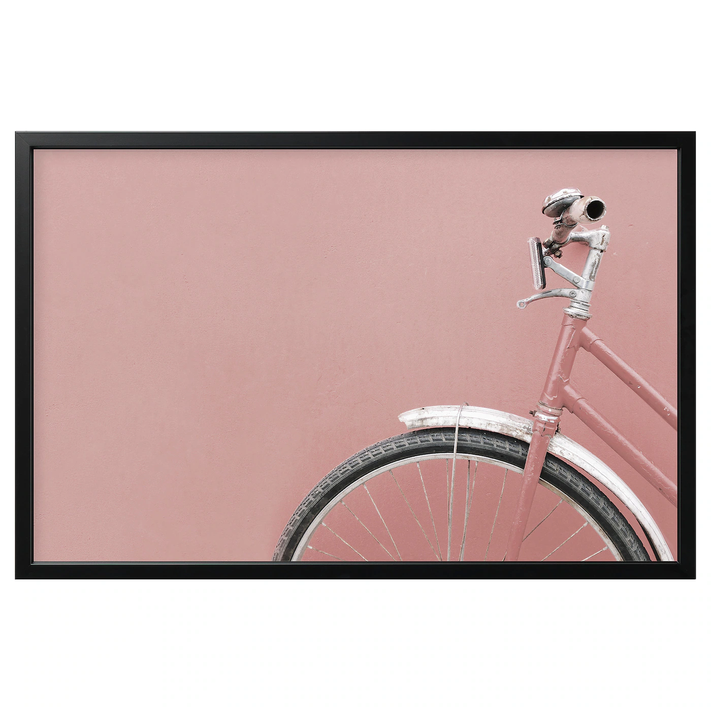 BJÖRKSTA Slika u ramu, roze bicikl/crna, 118x78 cm