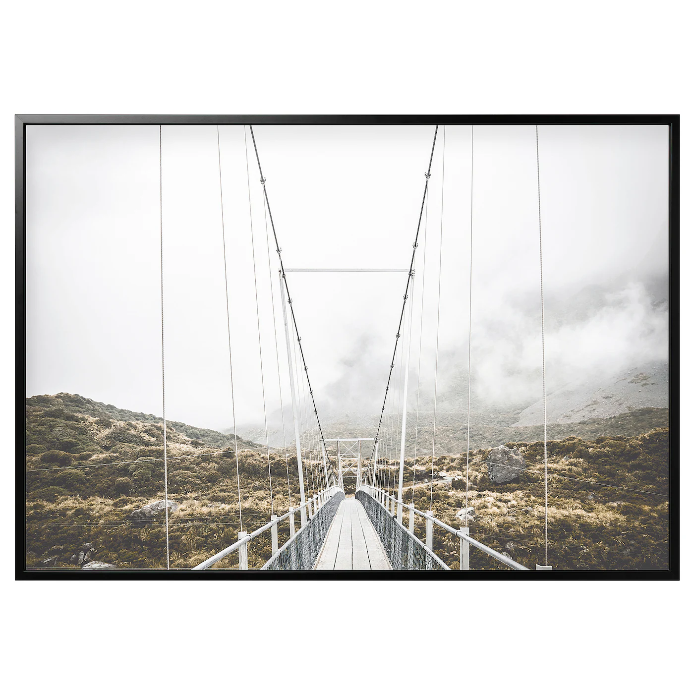 BJÖRKSTA Slika u ramu, druga strana mosta/crna, 200x140 cm