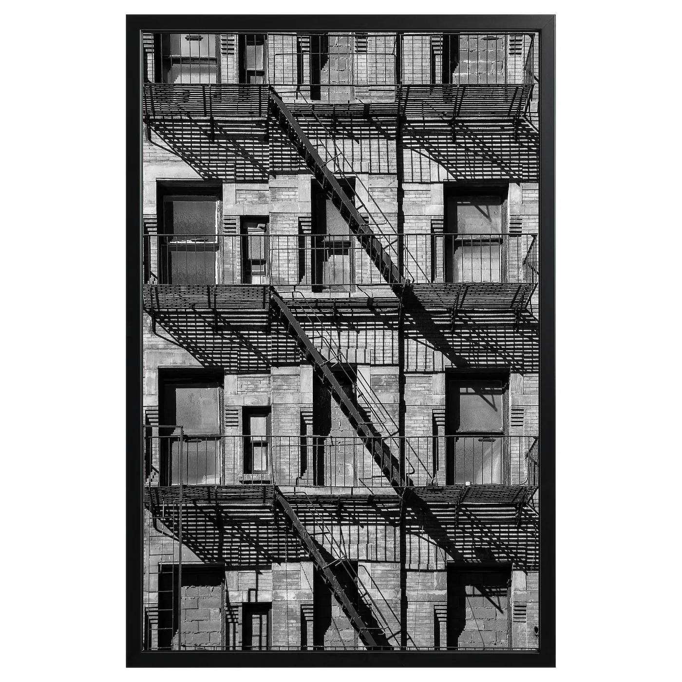 BJÖRKSTA Slika u ramu, balkoni/crna, 78x118 cm