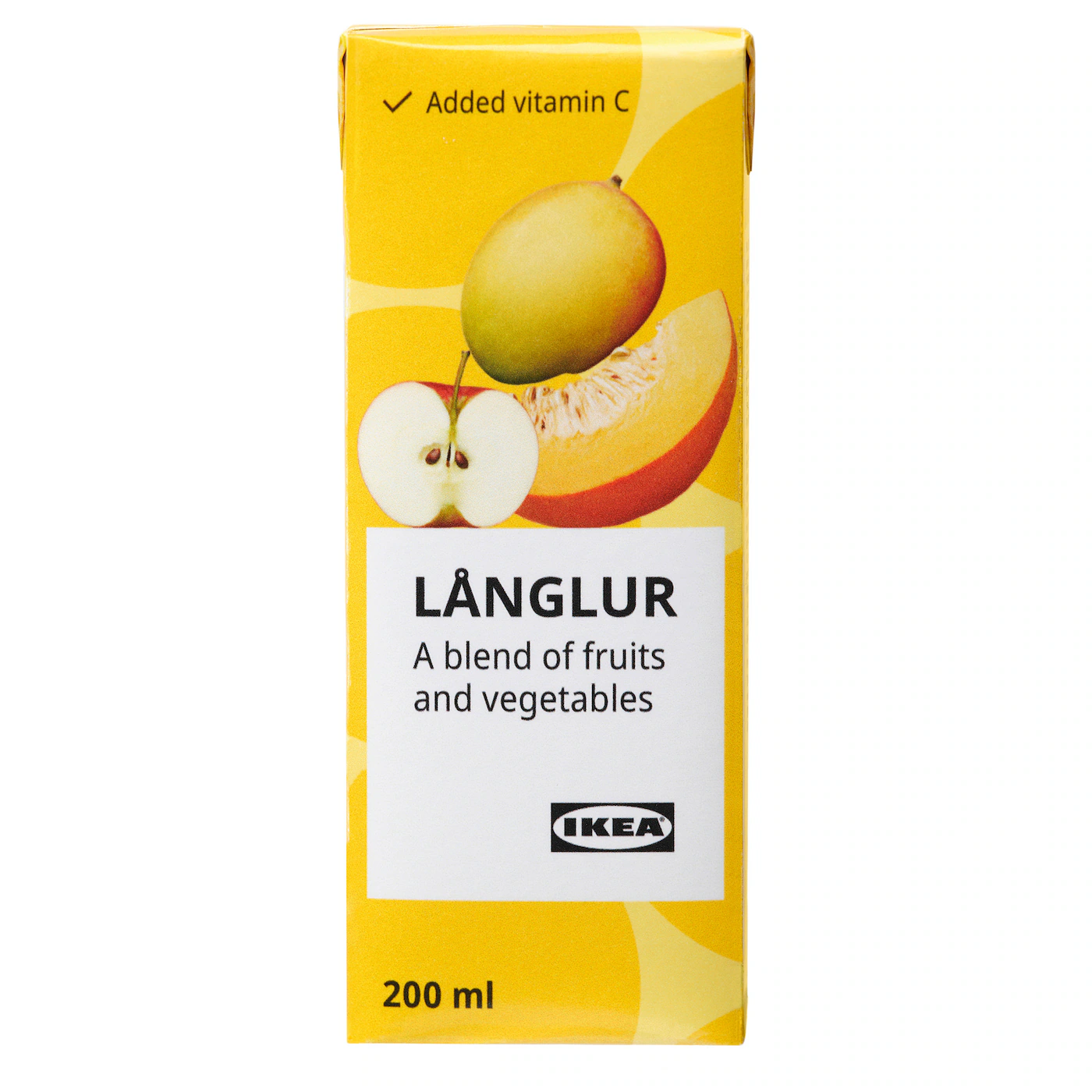 LÅNGLUR Smuti od voća i povrća, žuta/dodat vitamin C, 200 ml