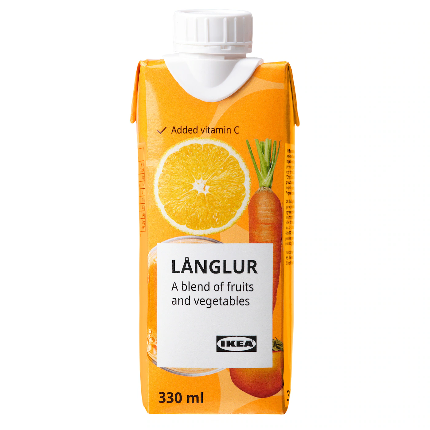 LÅNGLUR Smuti od voća i povrća, narandžasta/dodat vitamin C, 330 ml
