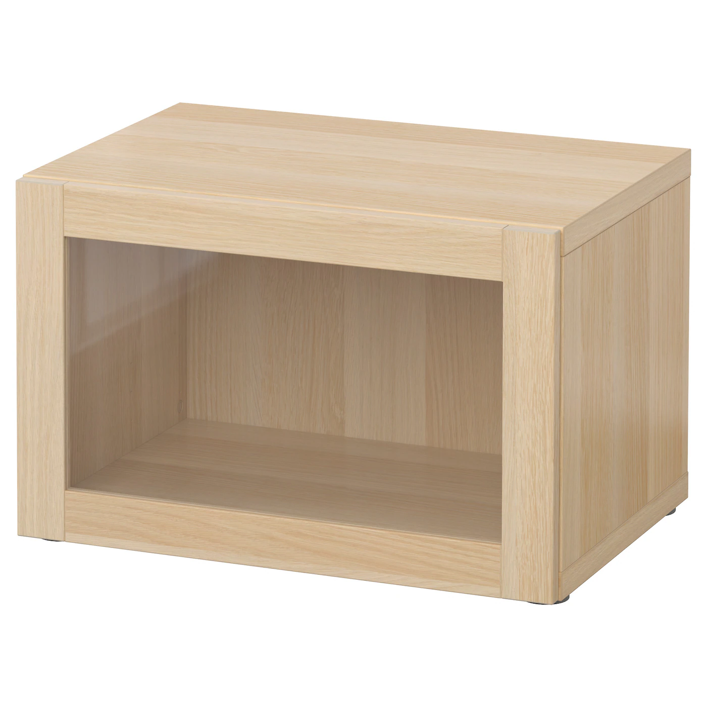 BESTÅ Spojene police sa staklenim vratima, belo b. im. hrastovine/Sindvik im. b. b. hrast staklo, 60x42x38 cm