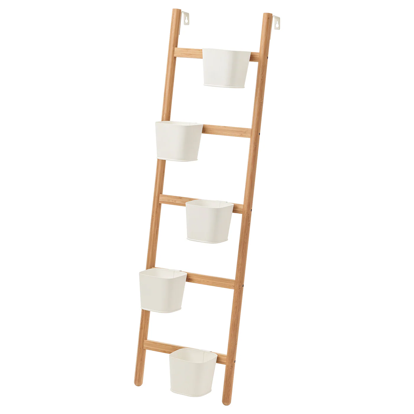 SATSUMAS Stalak za cveće s 5 saksija, bambus/bela, 125 cm