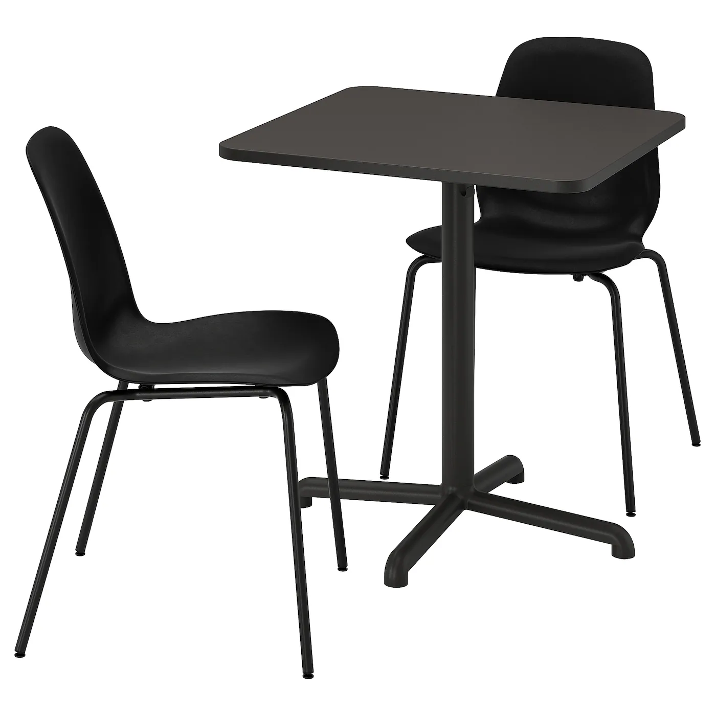 STENSELE / LIDÅS Sto i 2 stolice, boja antracita boja antracita/crna/crna, 70x70 cm