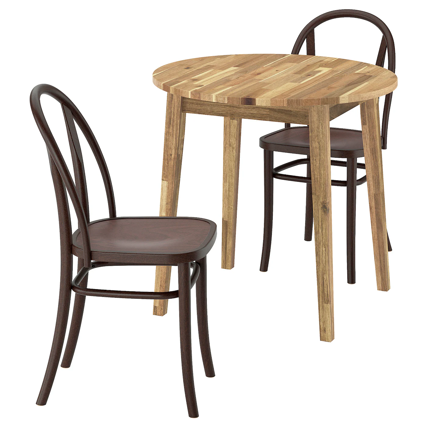 NACKANÄS / SKOGSBO Sto i 2 stolice, bagrem/tamnosmeđa, 80 cm